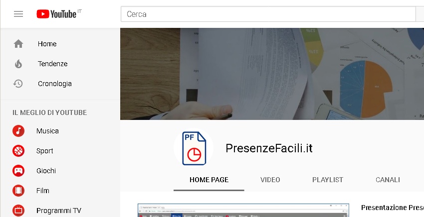 Canale YouTube Presenze Facili