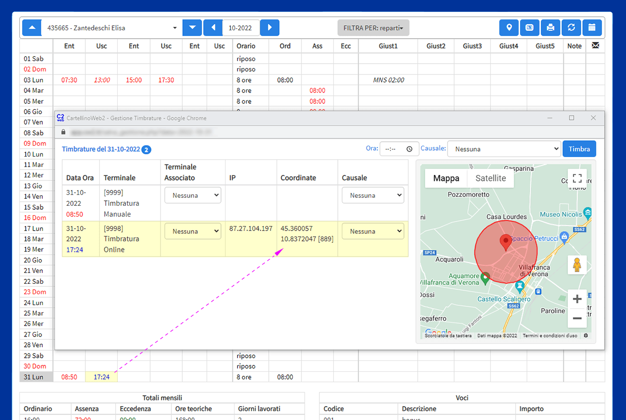 timbra online coordinate